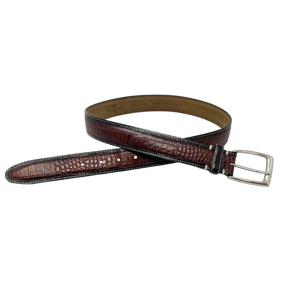 Tommy Bahama croc embossed leather 2-tone belt 34